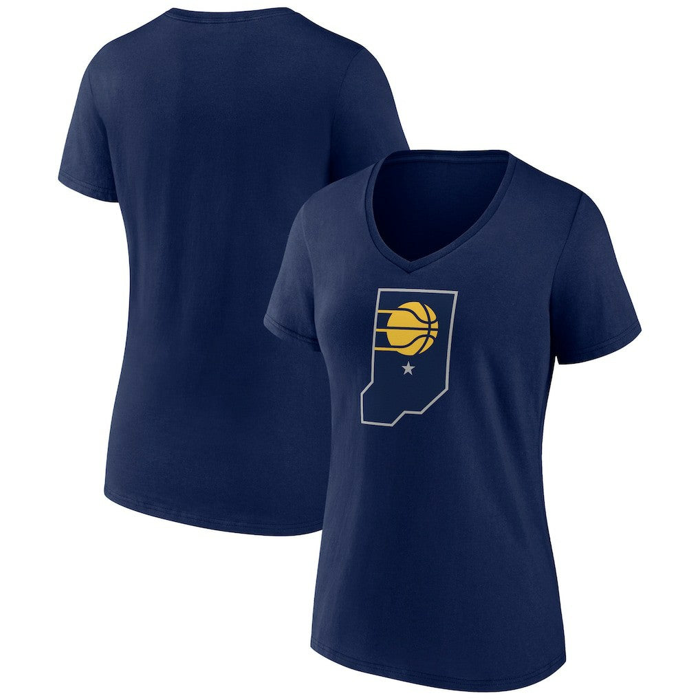 Indiana Pacers Women's Alternate Logo V-Neck T-Shirt Navy
