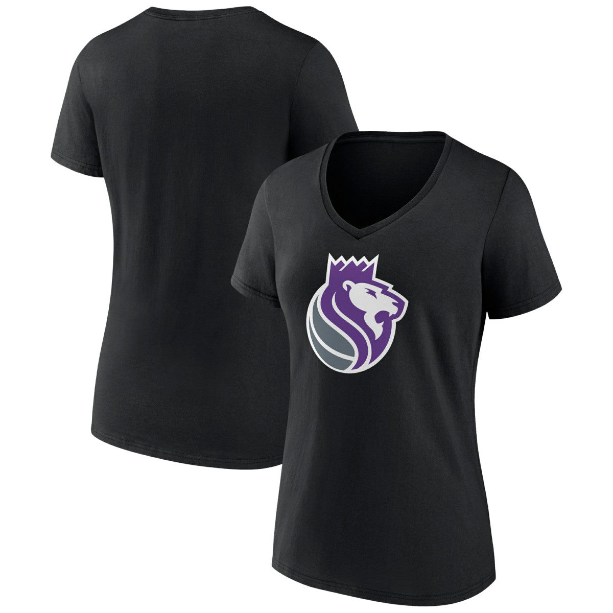 Sacramento Kings Women's Alternate Logo V-Neck T-Shirt Black