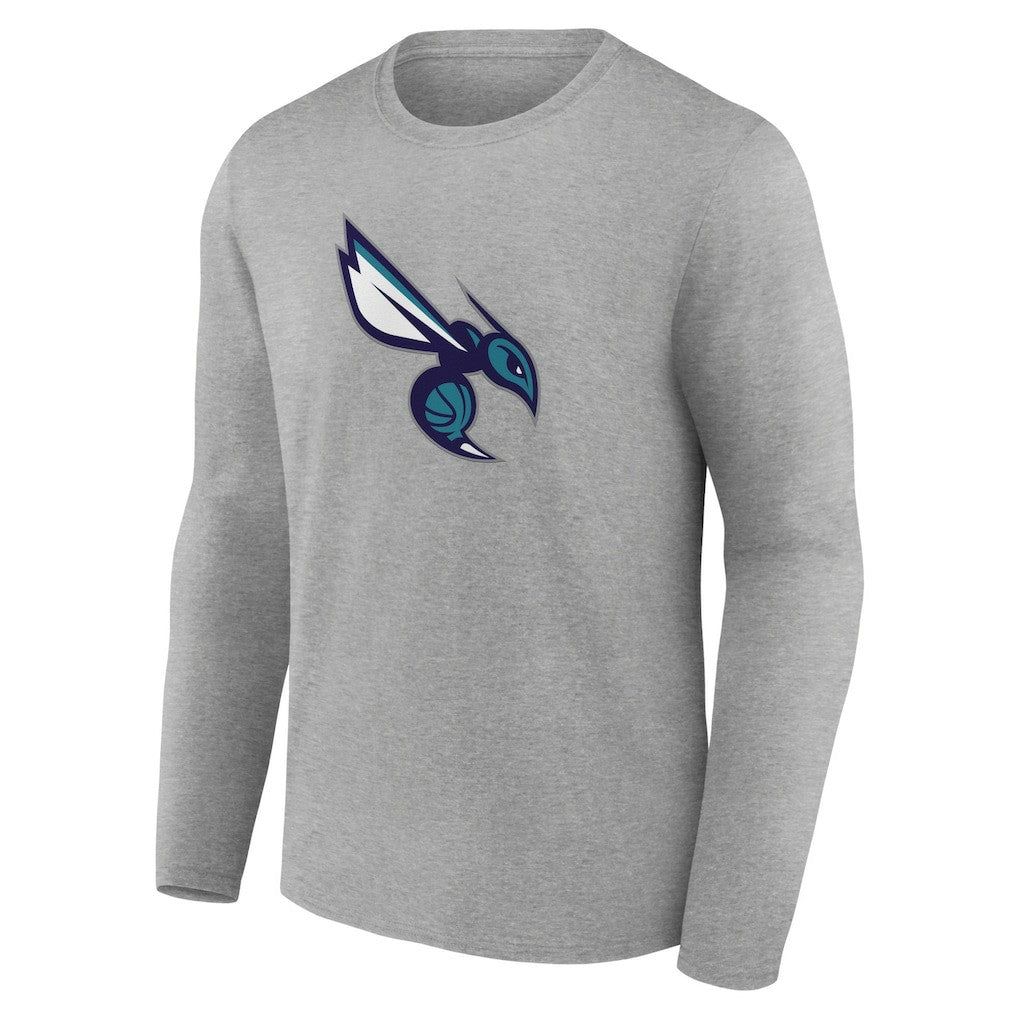 Charlotte Hornets Alternate Logo Long Sleeve T-Shirt Gray