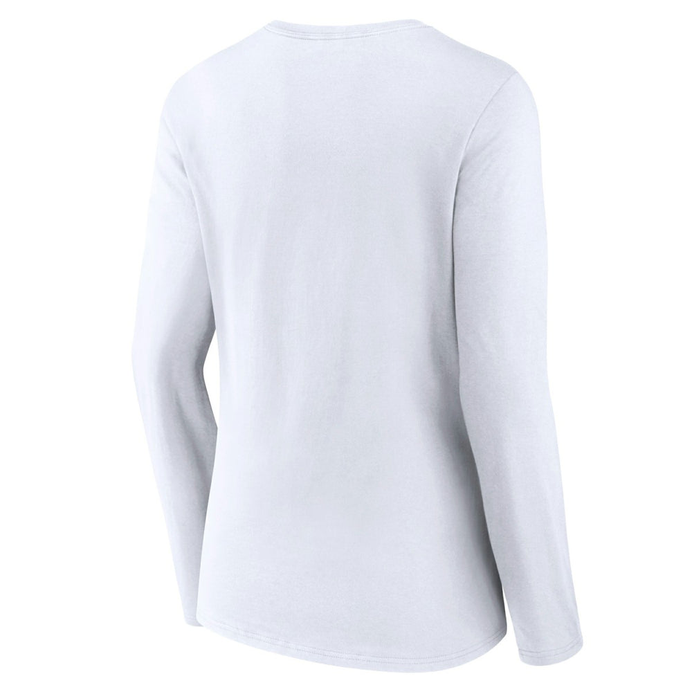 Milwaukee Bucks Women's Alternate Logo V-Neck Long Sleeve T-Shirt White