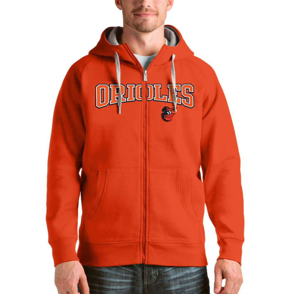 Baltimore Orioles Antigua Team Logo Victory Full-Zip Hoodie - Orange - MLB Online