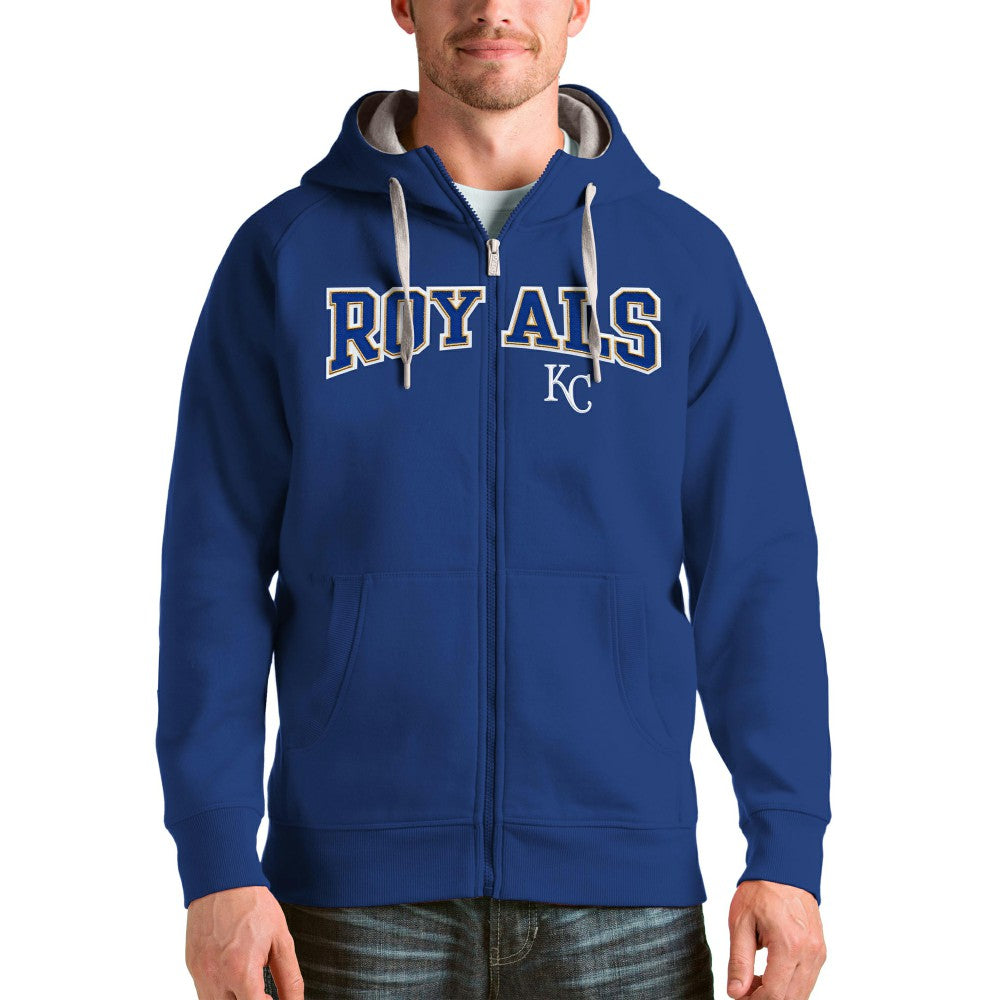 Kansas City Royals Antigua Team Logo Victory Full-Zip Hoodie - Royal - MLB Sale