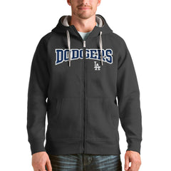 Los Angeles Dodgers Antigua Team Logo Victory Full-Zip Hoodie - Charcoal - MLB Online