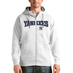 New York Yankees Antigua Team Logo Victory Full-Zip Hoodie - White - MLB Online