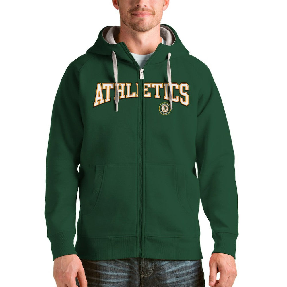 Athletics Antigua Team Logo Victory Full-Zip Hoodie - Green - MLB Sale