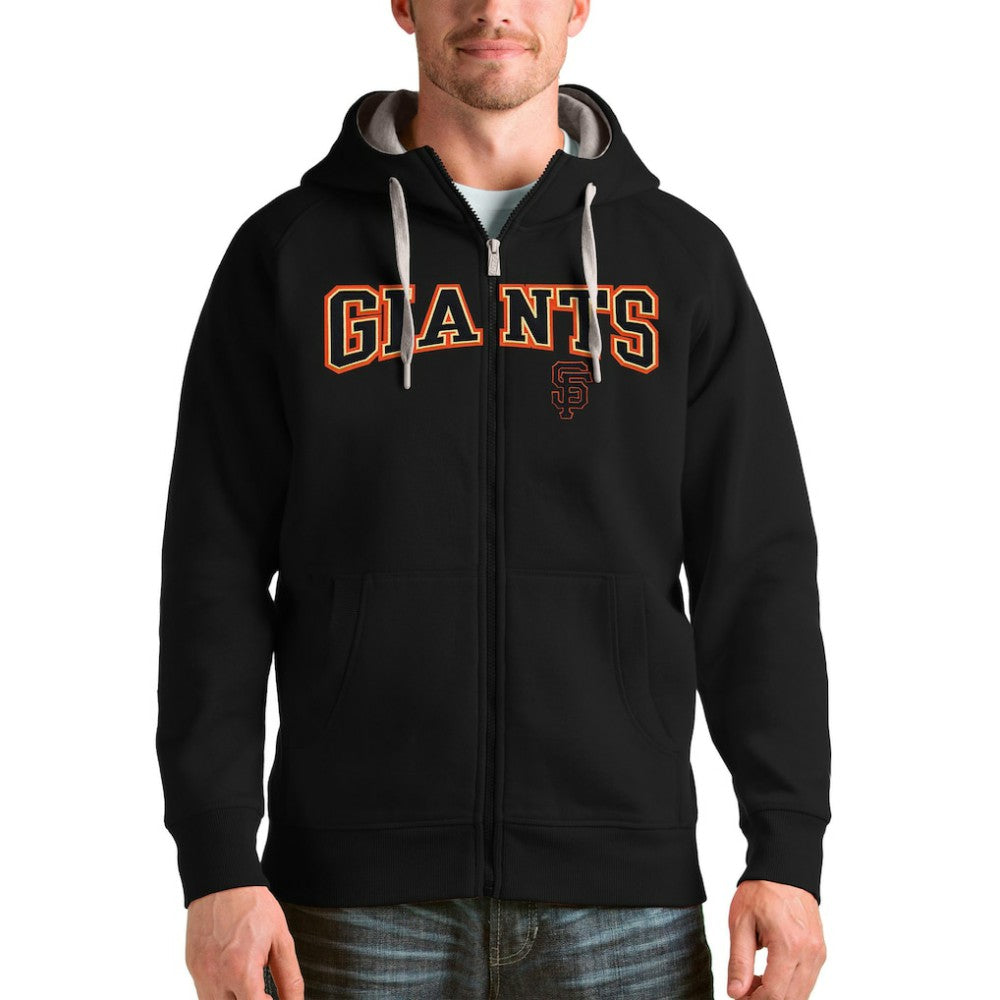 San Francisco Giants Antigua Team Logo Victory Full-Zip Hoodie - Black - MLB Online