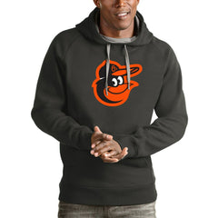 Baltimore Orioles Antigua Victory Pullover Team Logo Hoodie - Charcoal - MLB Online