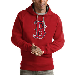 Boston Red Sox Antigua Victory Pullover Team Logo Hoodie - Red - MLB Lifestyle