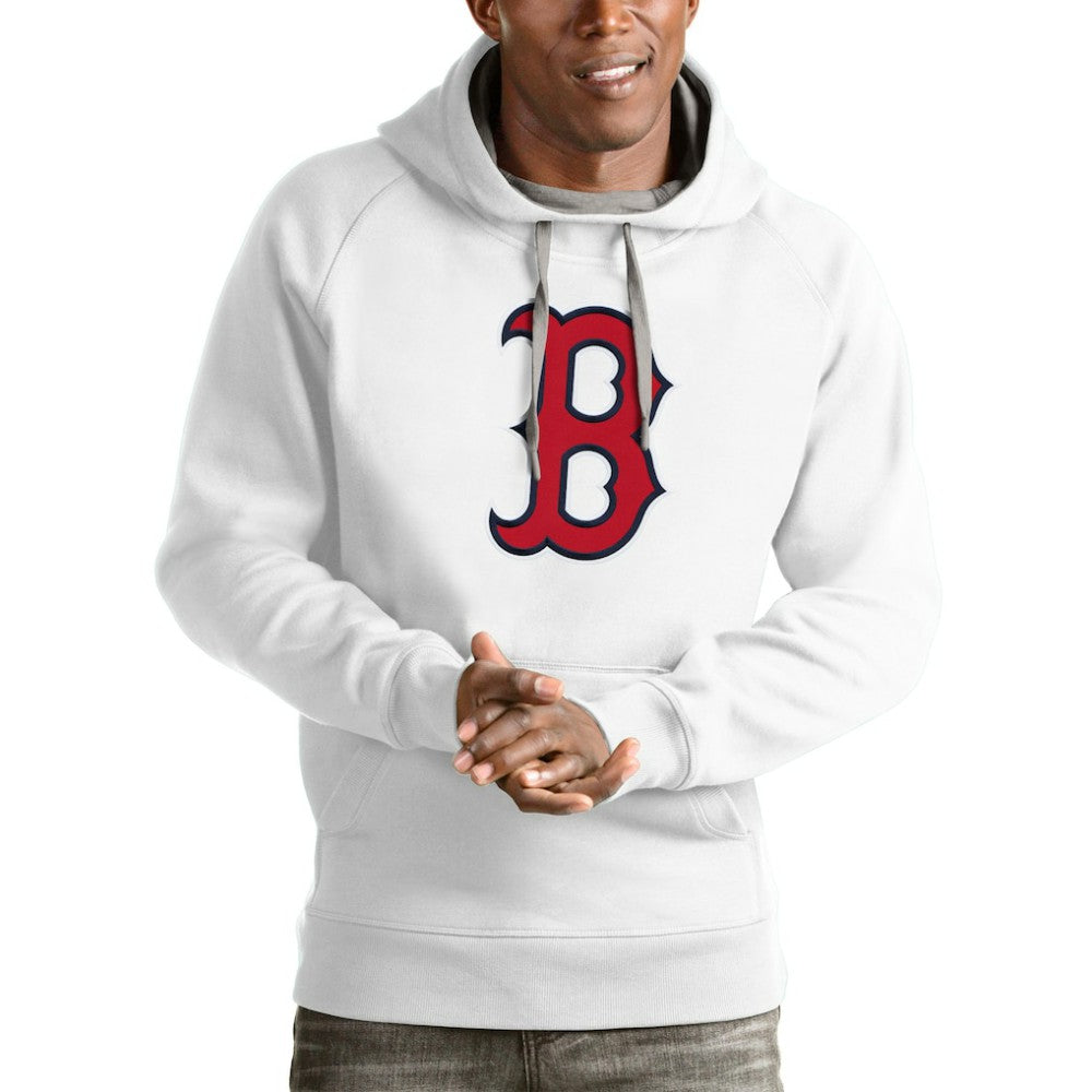 Boston Red Sox Antigua Victory Pullover Team Logo Hoodie - White - MLB Discount