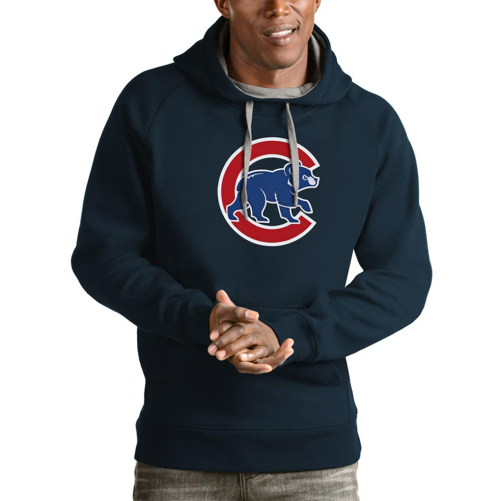 Chicago Cubs Antigua Victory Pullover Team Logo Hoodie - Navy - MLB Lifestyle