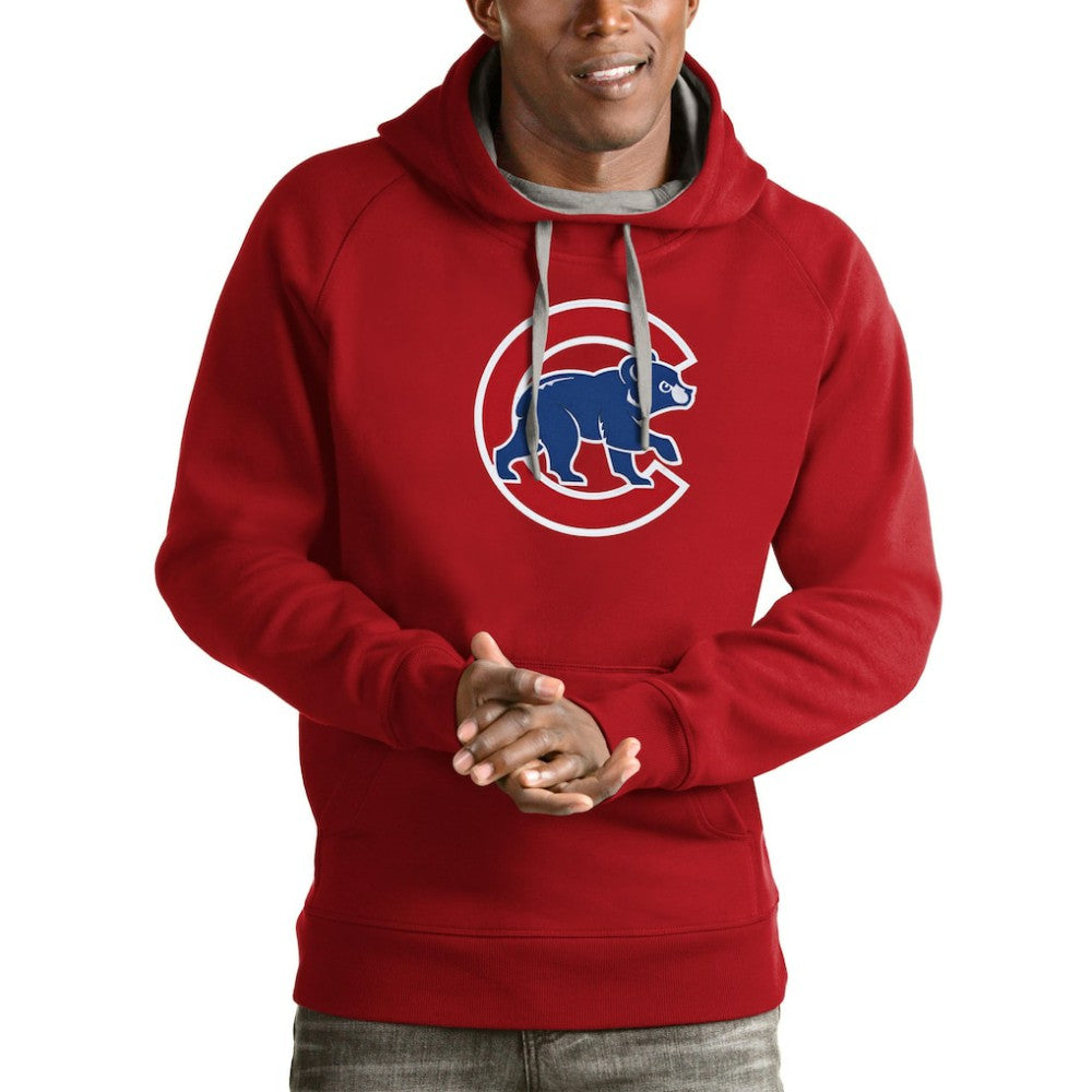 Chicago Cubs Antigua Victory Pullover Team Logo Hoodie - Red - MLB on Sale