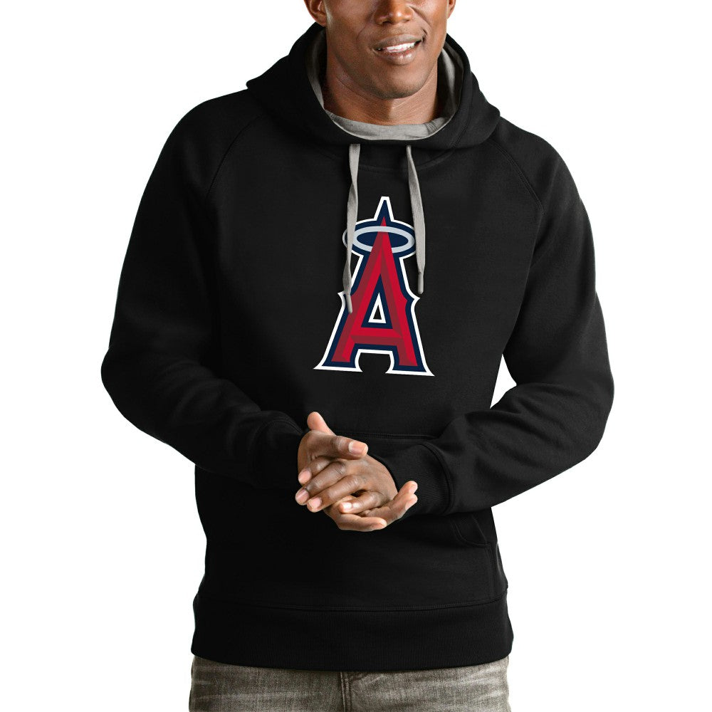 Los Angeles Angels Antigua Victory Pullover Team Logo Hoodie - Black - MLB Lifestyle