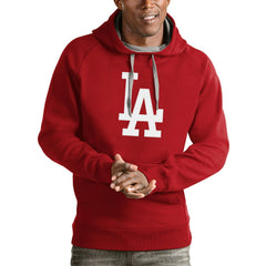 Los Angeles Dodgers Antigua Victory Pullover Team Logo Hoodie - Red - MLB Sale