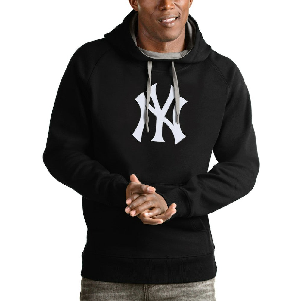 New York Yankees Antigua Victory Pullover Team Logo Hoodie - Black - MLB on Sale