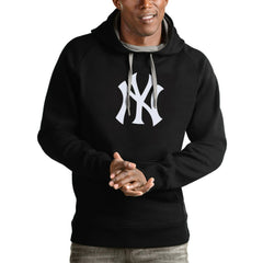 New York Yankees Antigua Victory Pullover Team Logo Hoodie - Black - MLB on Sale