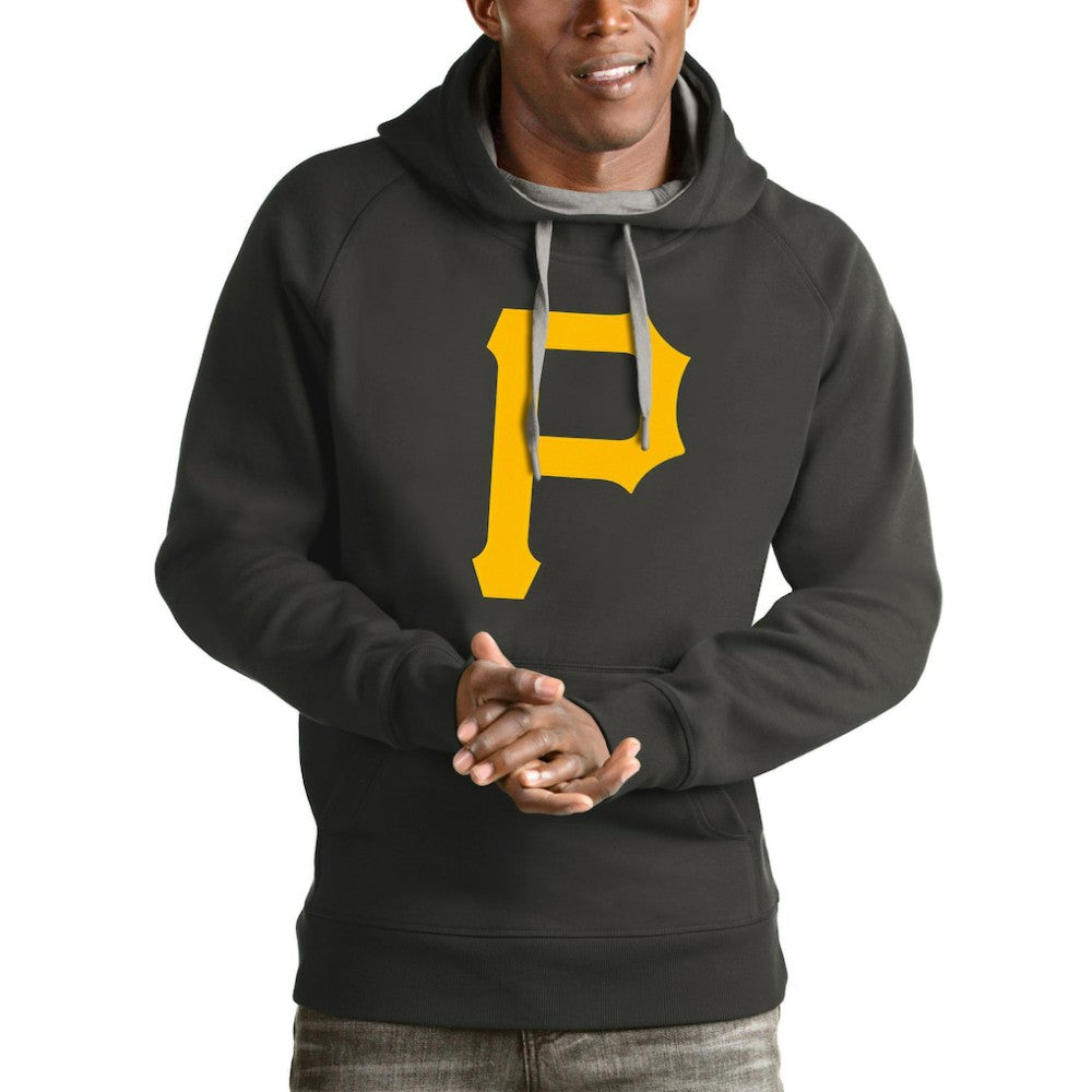 Pittsburgh Pirates Antigua Victory Pullover Team Logo Hoodie - Charcoal - MLB Sale