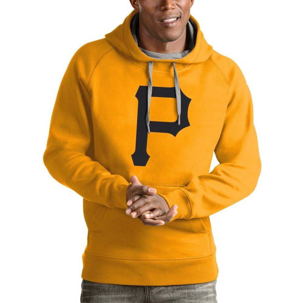 Pittsburgh Pirates Antigua Victory Pullover Team Logo Hoodie - Gold - MLB Online