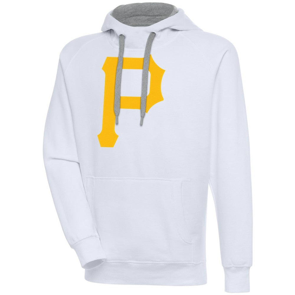 Pittsburgh Pirates Antigua Victory Pullover Team Logo Hoodie - White - MLB on Sale