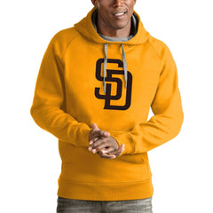 San Diego Padres Antigua Victory Pullover Team Logo Hoodie - Gold - MLB Discount