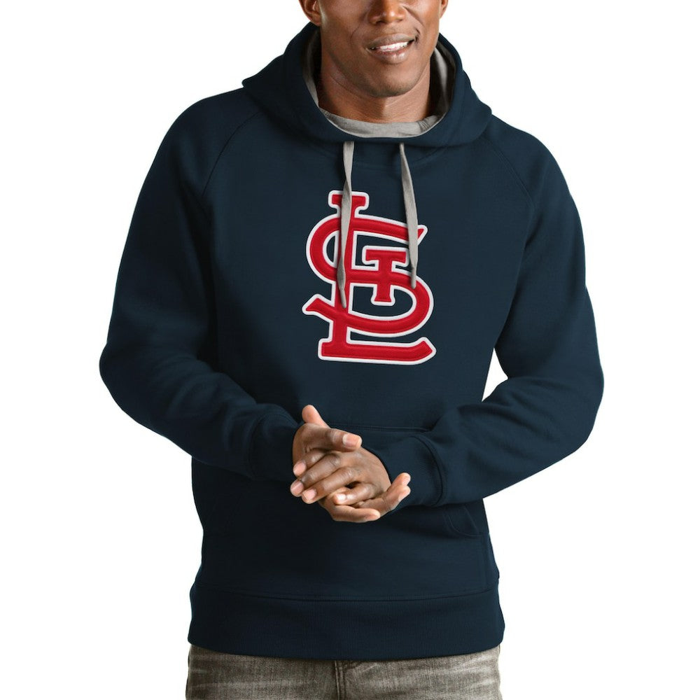 St. Louis Cardinals Antigua Victory Pullover Team Logo Hoodie - Navy - MLB Lifestyle