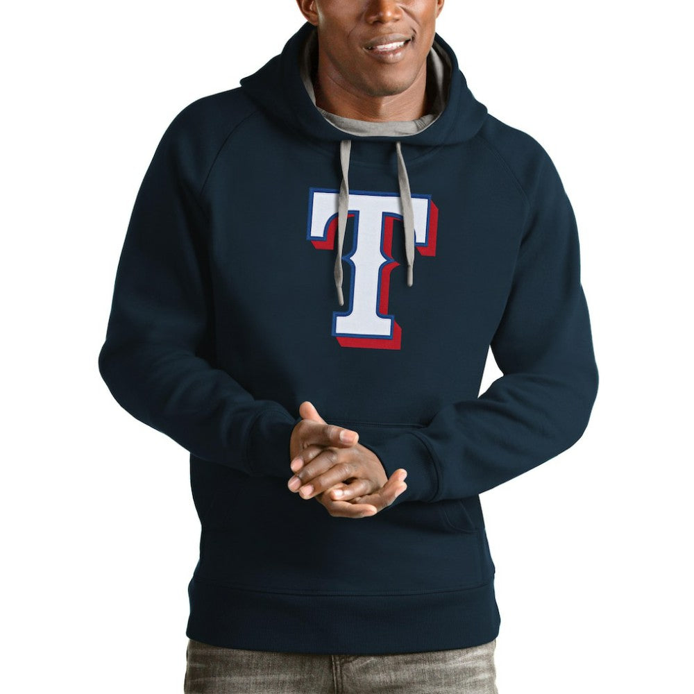 Texas Rangers Antigua Victory Pullover Team Logo Hoodie - Navy - MLB Sale