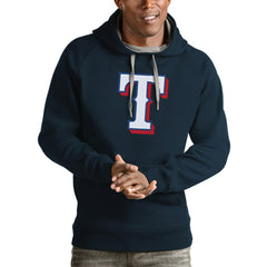 Texas Rangers Antigua Victory Pullover Team Logo Hoodie - Navy - MLB Sale