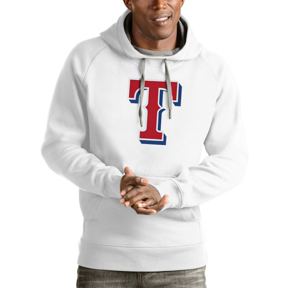 Texas Rangers Antigua Victory Pullover Team Logo Hoodie - White - MLB Sale