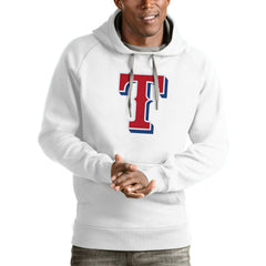 Texas Rangers Antigua Victory Pullover Team Logo Hoodie - White - MLB Sale