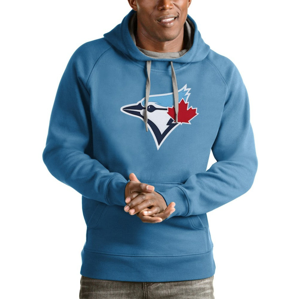 Toronto Blue Jays Antigua Victory Pullover Team Logo Hoodie - Light Blue - MLB Discount
