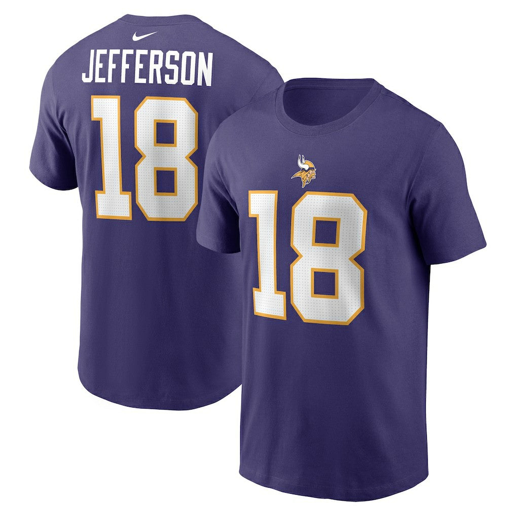 Nike Justin Jefferson Minnesota Vikings Classic Player Name & Number T-Shirt Purple