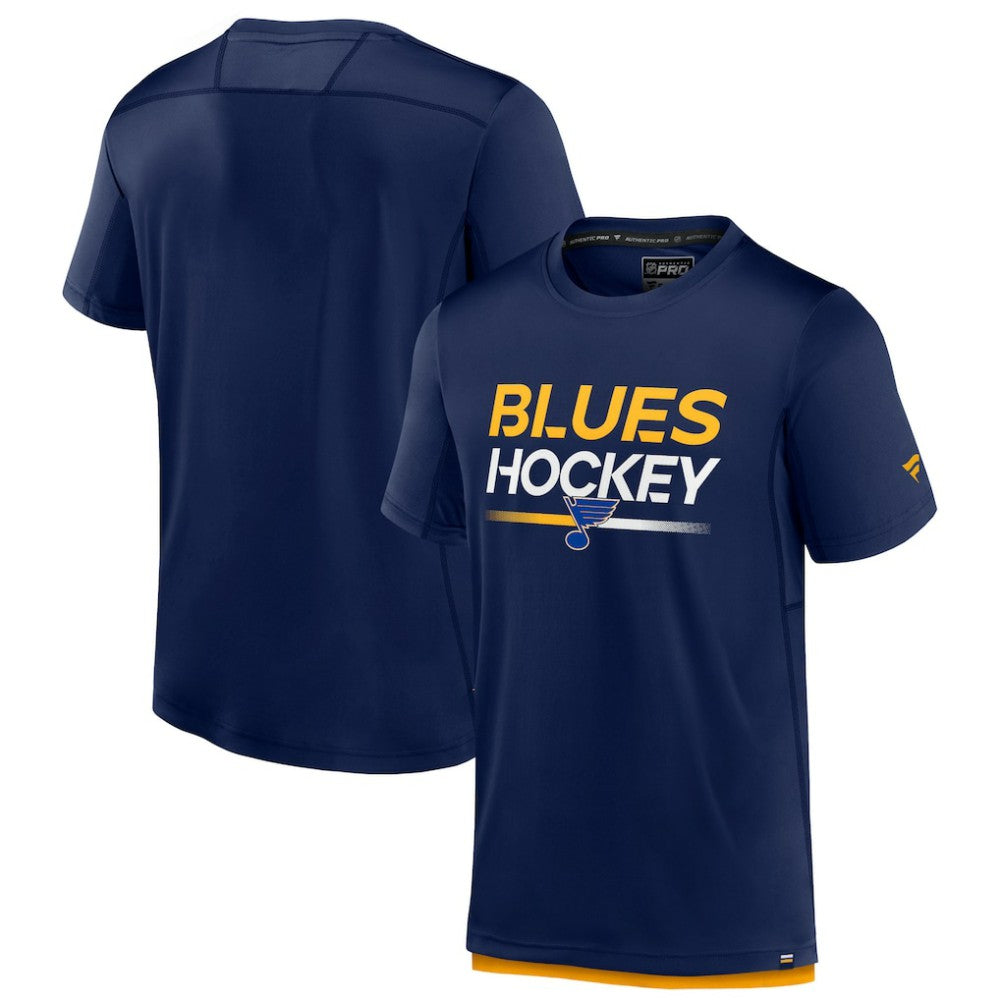 St. Louis Blues Fanatics Authentic Pro Tech T-Shirt - Navy - NHL 5100396