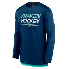 Seattle Kraken Fanatics Authentic Pro Long Sleeve T-Shirt - Deep Sea Blue - NHL 5100451