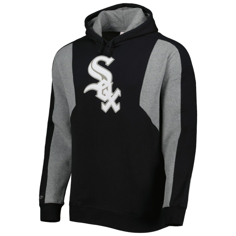 Chicago White Sox Mitchell & Ness Colorblocked Fleece Pullover Hoodie - Black/Gray - Mitchell & Ness on Sale