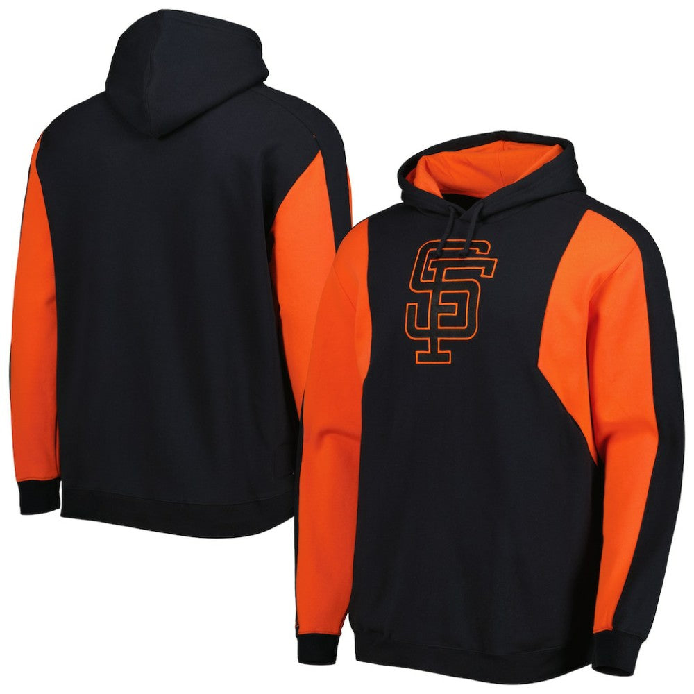 San Francisco Giants Mitchell & Ness Colorblocked Fleece Pullover Hoodie - Black/Orange - Mitchell & Ness Discount