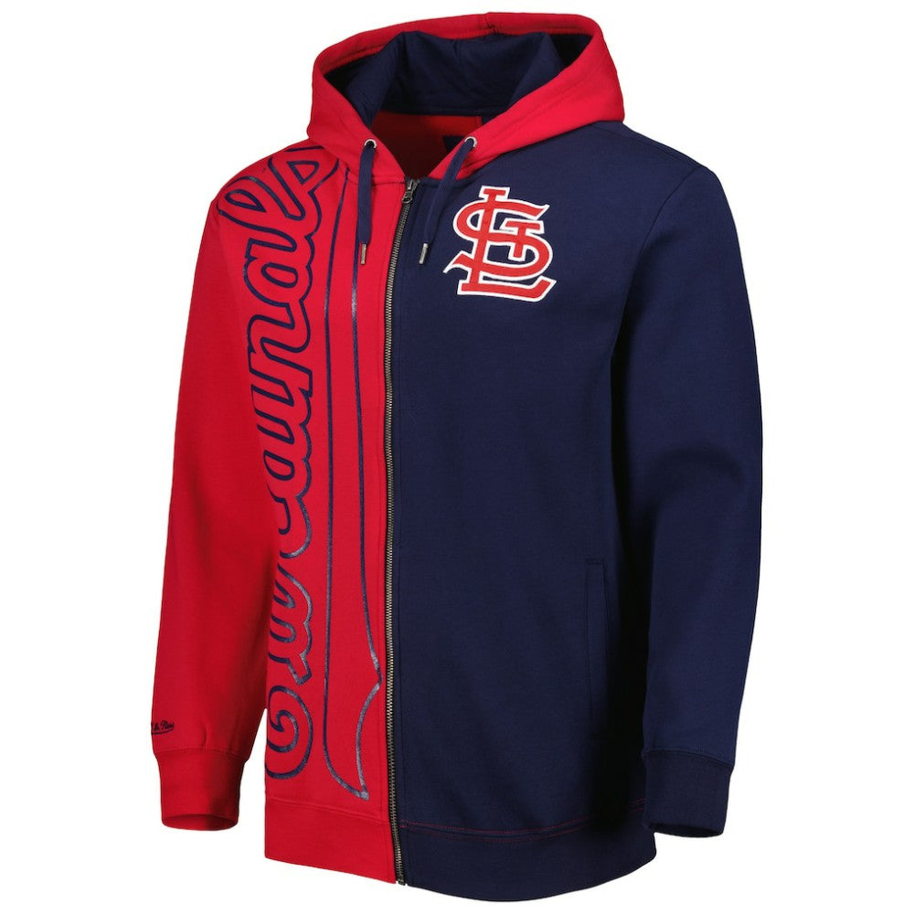 St. Louis Cardinals Mitchell & Ness Fleece Full-Zip Hoodie - Red/Navy - Mitchell & Ness Sale