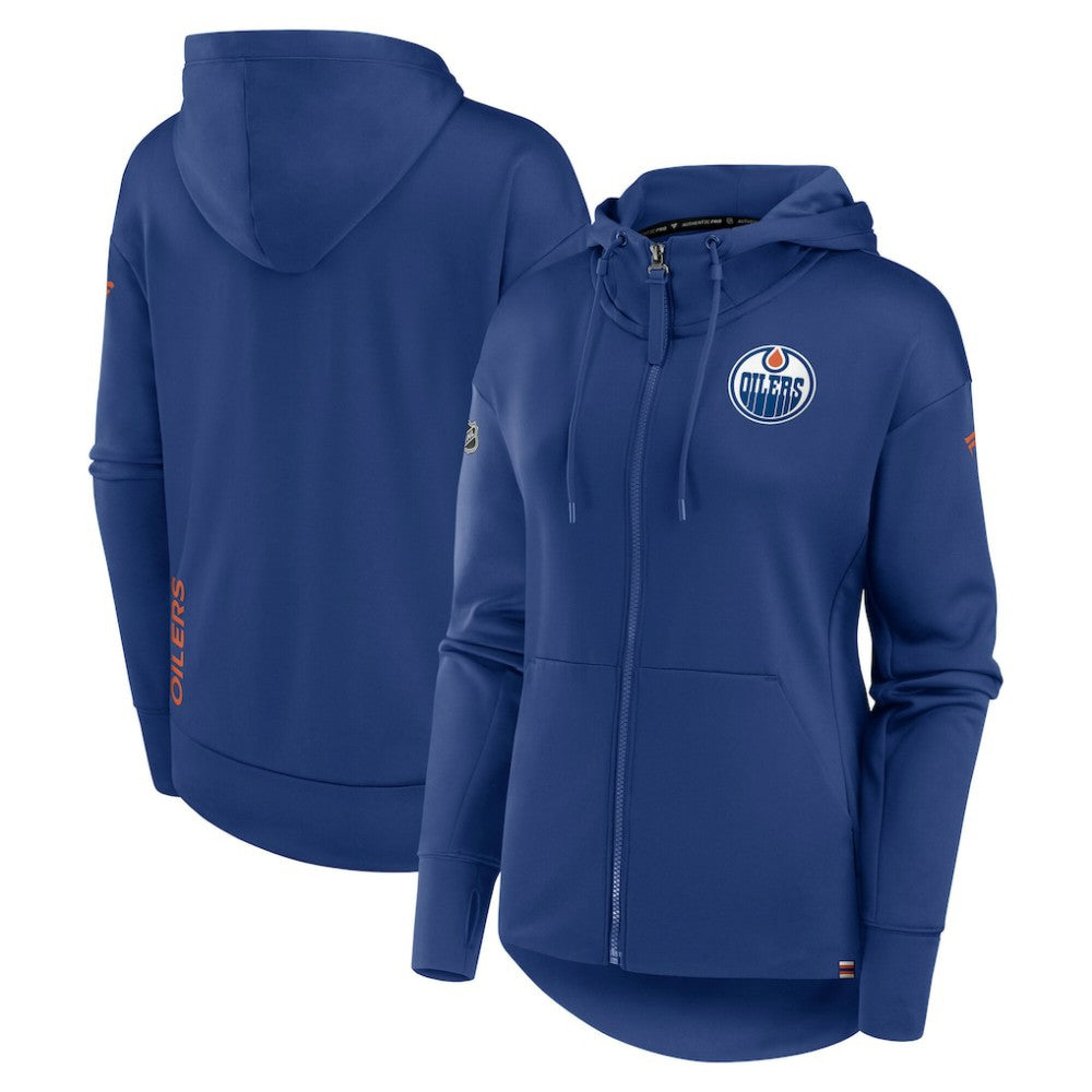 Edmonton Oilers Fanatics Women's Authentic Pro Scuba Full-Zip Hoodie - Royal - NHL 5101437