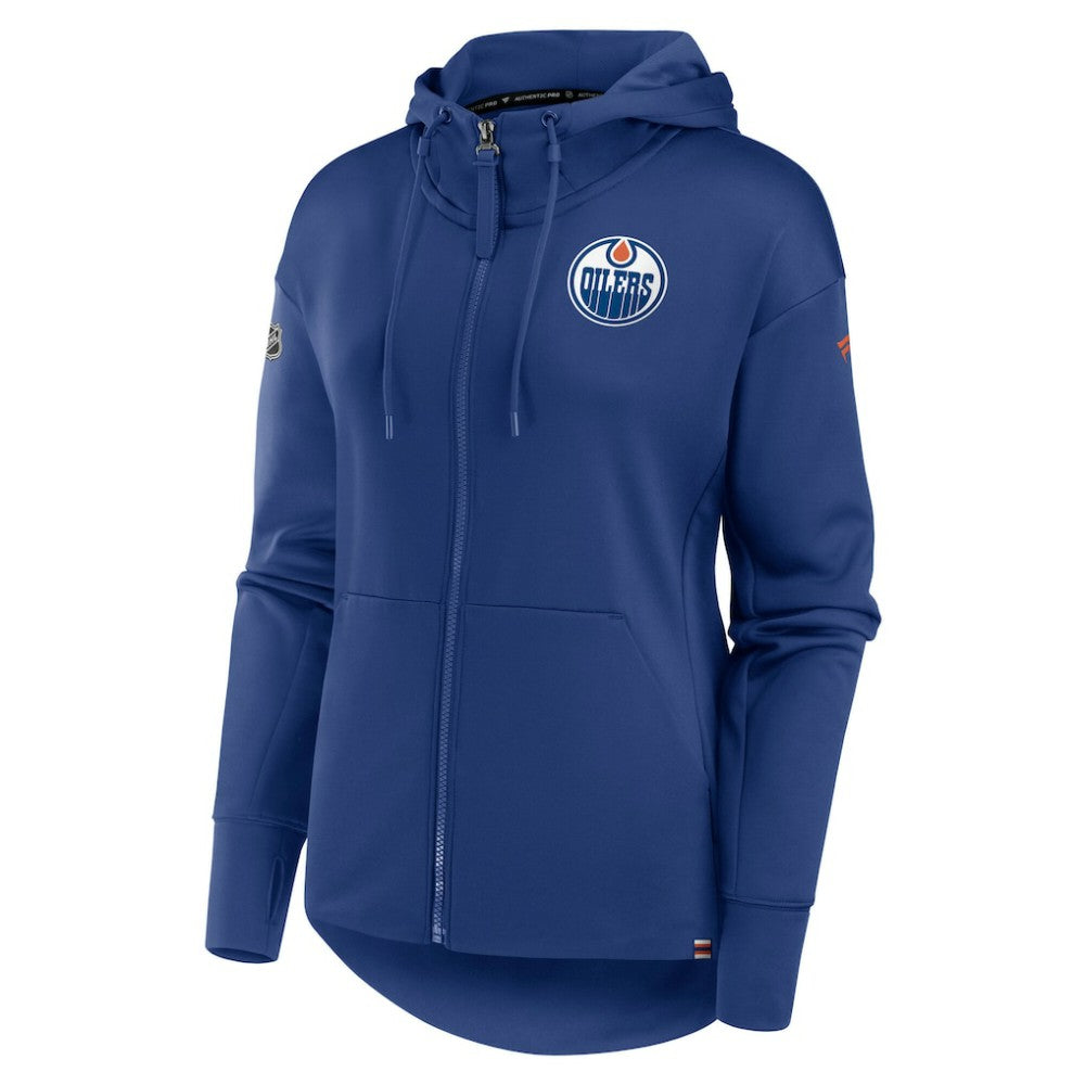 Edmonton Oilers Fanatics Women's Authentic Pro Scuba Full-Zip Hoodie - Royal - NHL 5101437