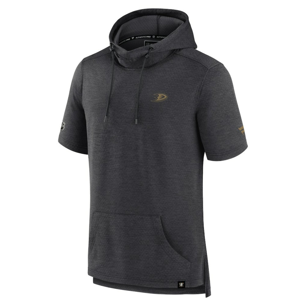 Anaheim Ducks Fanatics Authentic Pro Short Sleeve Pullover Hoodie - Heather Charcoal - NHL 5101484