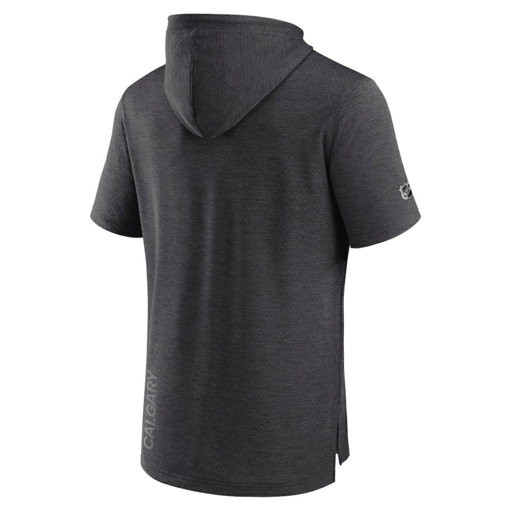 Calgary Flames Fanatics Authentic Pro Short Sleeve Pullover Hoodie - Heather Charcoal - NHL 5101485