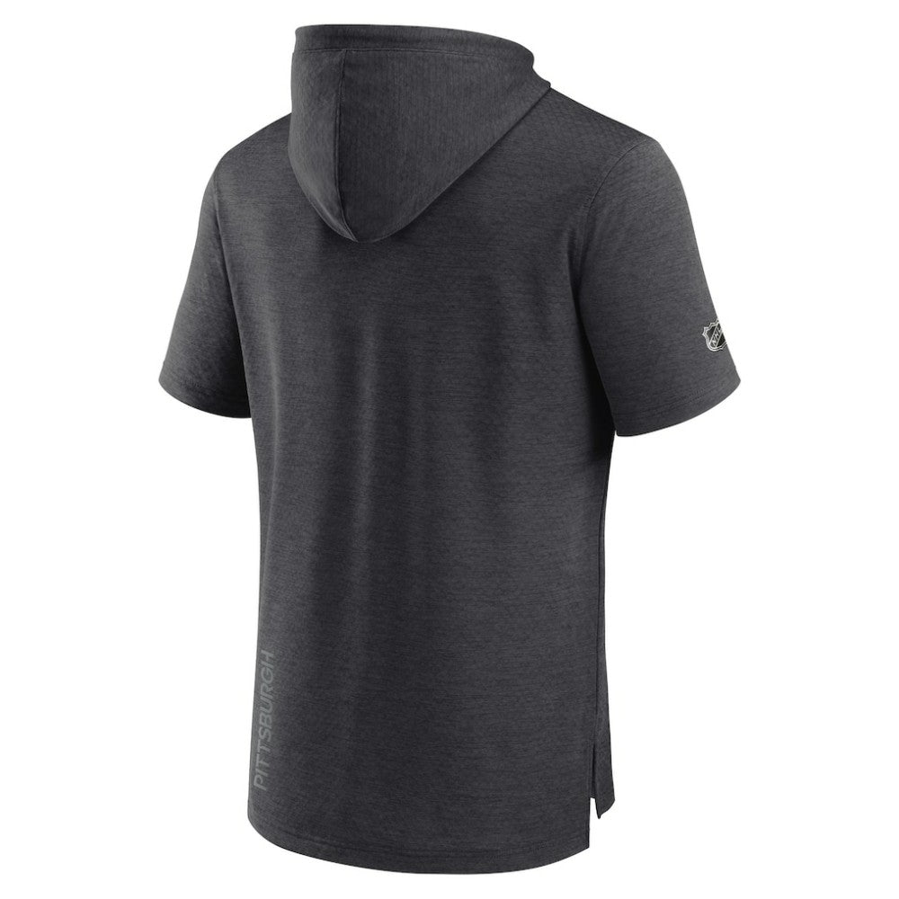 Pittsburgh Penguins Fanatics Authentic Pro Short Sleeve Pullover Hoodie - Heather Charcoal - NHL 5101492