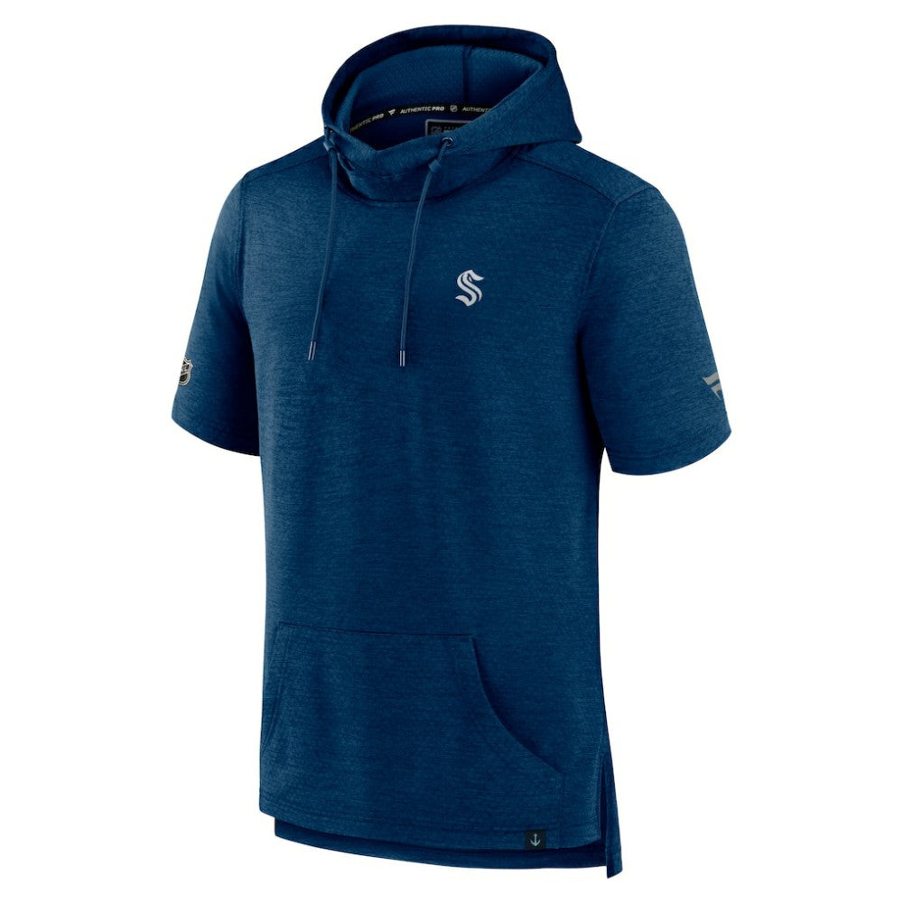 Seattle Kraken Fanatics Authentic Pro Short Sleeve Pullover Hoodie - Heather Navy - NHL 5101497