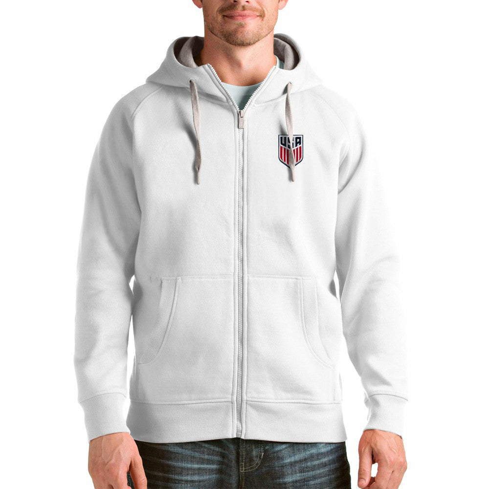 USMNT Antigua Victory Full-Zip Hoodie White