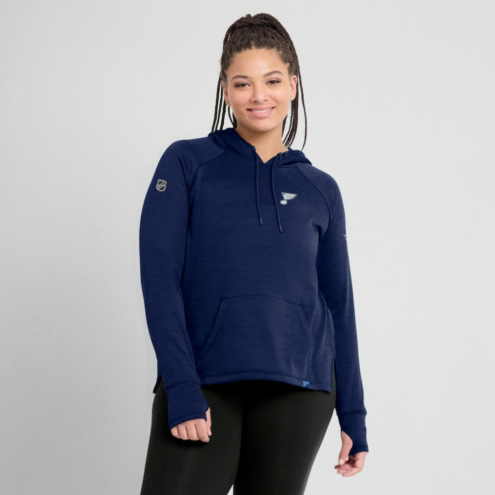 St. Louis Blues Fanatics Women's Authentic Pro Pullover Hoodie - Heather Navy - NHL 5102204