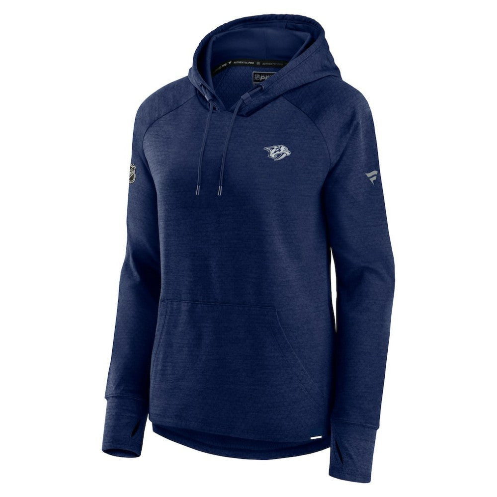 Nashville Predators Fanatics Women's Authentic Pro Pullover Hoodie - Heather Navy - NHL 5102207