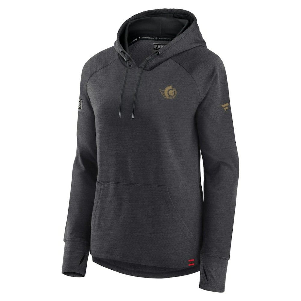 Ottawa Senators Fanatics Women's Authentic Pro Pullover Hoodie - Heather Charcoal - NHL 5102221