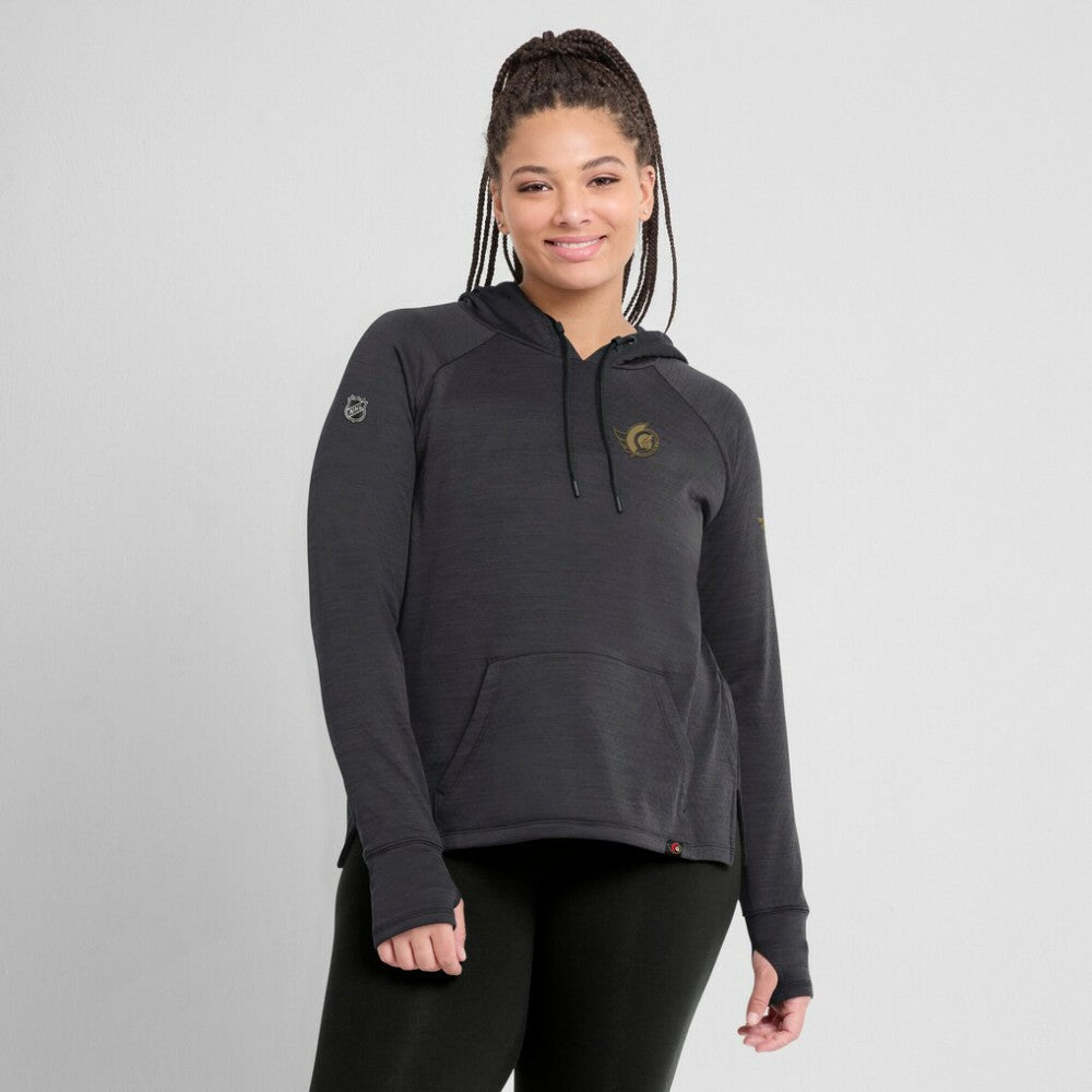 Ottawa Senators Fanatics Women's Authentic Pro Pullover Hoodie - Heather Charcoal - NHL 5102221