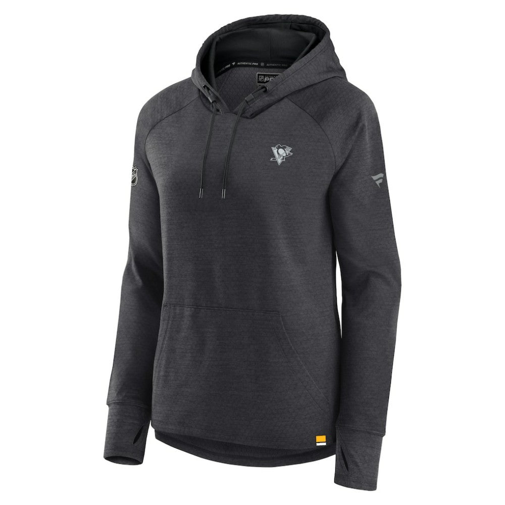 Pittsburgh Penguins Fanatics Women's Authentic Pro Pullover Hoodie - Heather Charcoal - NHL 5102226
