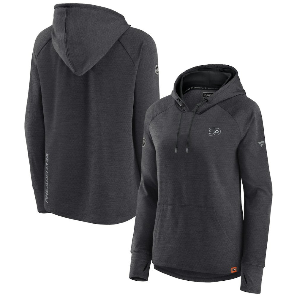 Philadelphia Flyers Fanatics Women's Authentic Pro Pullover Hoodie - Heather Charcoal - NHL 5102229