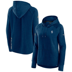 Seattle Kraken Fanatics Women's Authentic Pro Pullover Hoodie - Heather Deep Sea Blue - NHL 5102231
