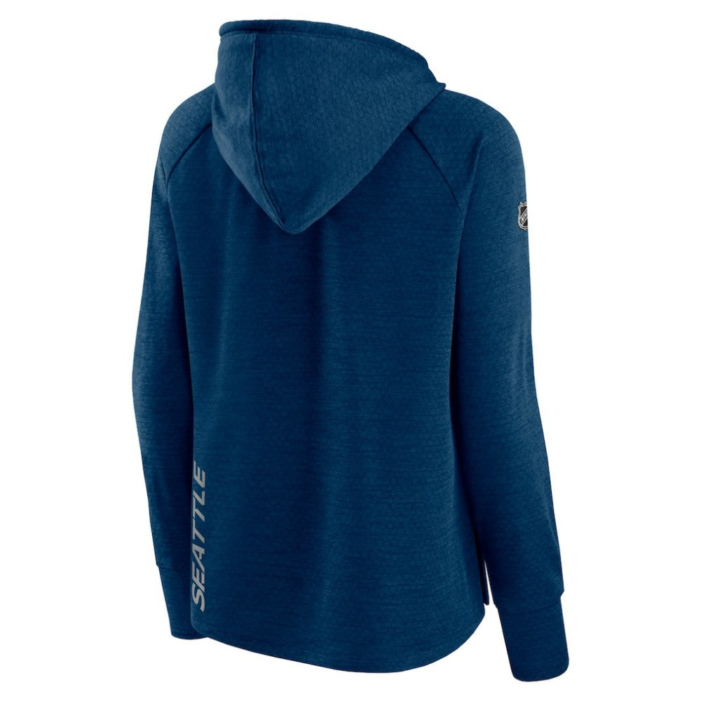 Seattle Kraken Fanatics Women's Authentic Pro Pullover Hoodie - Heather Deep Sea Blue - NHL 5102231